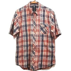 Billabong Mens Plaid Button Up Shirt Short Sleeve Casual